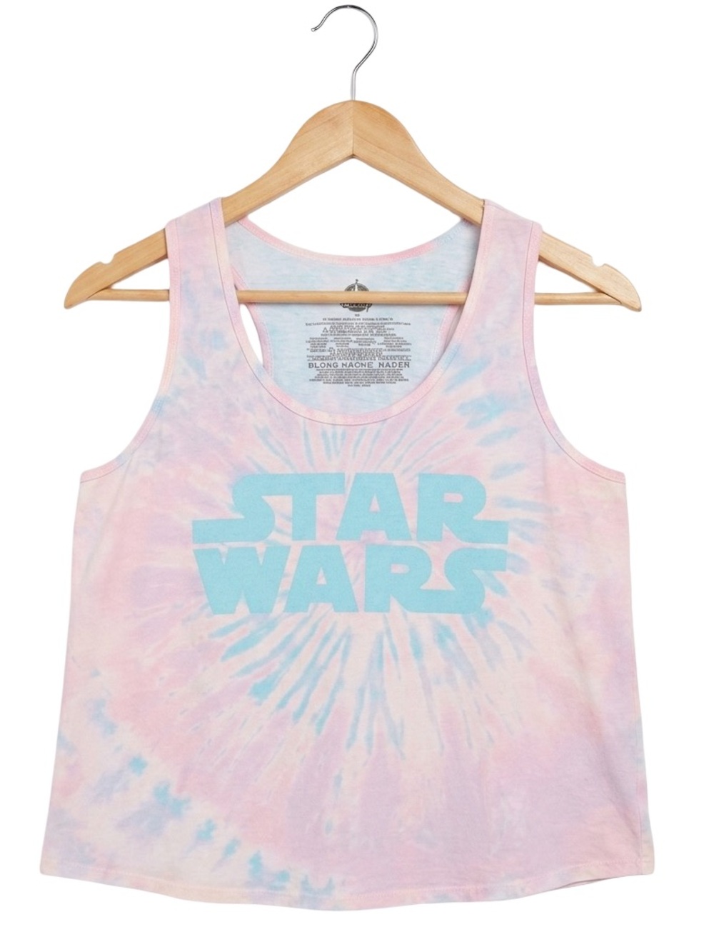 Disney Parks Star Wars Tie Dye Tank Top XL Womens Pastel Pink Blue Logo Festival